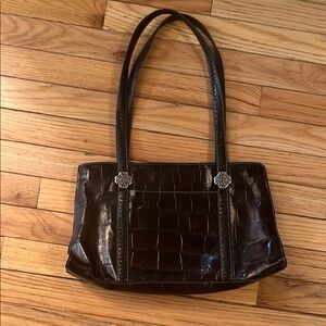 Vintage Brighton Black Crocodile-Embossed Women's Bag